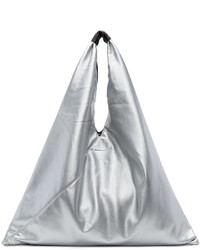 Mm6 Maison Martin Margiela Silver Faux Leather Tote