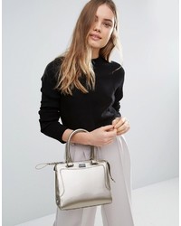 Pauls Boutique Patent Tote Bag In Silver