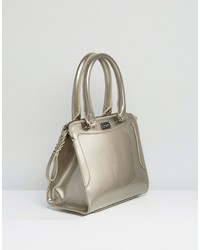 Pauls Boutique Patent Tote Bag In Silver