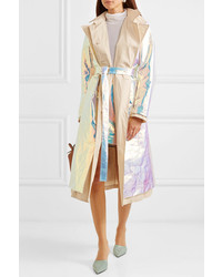 Sies Marjan Devin Layered Iridescent  Shell And Cotton Canvas Trench Coat