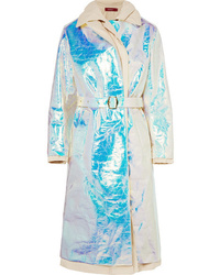 Sies Marjan Devin Layered Iridescent  Shell And Cotton Canvas Trench Coat