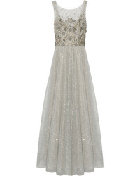 Silver Tulle Evening Dress