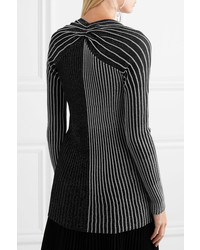 Proenza Schouler Two Tone Ribbed Lurex Sweater Silver