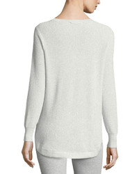 Joan Vass V Neck Lurex Sweater Plus Size