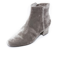 Silver Velvet Ankle Boots