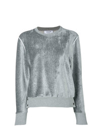 Thom Browne Relaxed Fit Velvet Crewneck Pullover