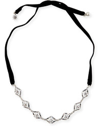 Lulu Frost Proxima Velvet Choker Necklace Silverblack