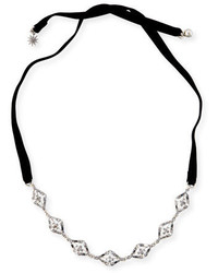 Lulu Frost Proxima Velvet Choker Necklace Silverblack