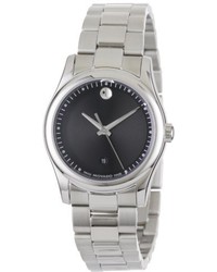 Movado 0606482 Sportivo Stainless Steel Black Museum Dial Bracelet Watch