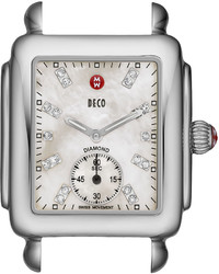 Michele 16mm Deco Diamond Dial Watch Head Steel