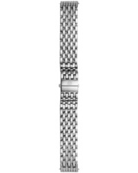 Michele 18mm Deco Diamond Taper 7 Link Bracelet Strap Steel