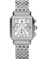 Michele 18mm Deco Diamond Watch Head Steel