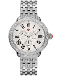 Michele 18mm Serein Diamond Stainless Steel Watch Bracelet