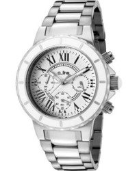 A Line 20106dv Stainless Steelwhite Textured Chronograph Watches