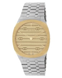 Gucci 25h Two Tone Stainless Bracelet Watch