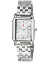 Michele 30mm Deco Ii Bracelet Watch W Diamonds