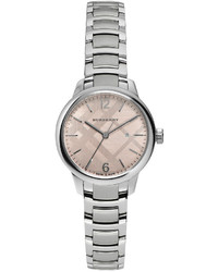 Burberry 32mm Round Stainless Steel Watch Wpink Dial