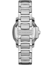 Burberry 34mm Octagonal Stainless Steel Watch With Diamonds