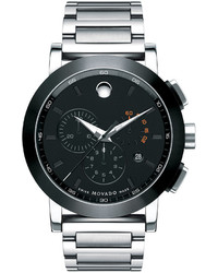Movado 44mm Museum Sport Chronograph Watch Silverblack
