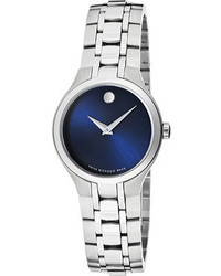Movado 606370 Silver Stainless Steelblue Analog Watches