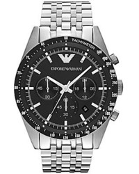 Emporio Armani 7 Link Silver Stainless Steel Bracelet Chronograph Sport Watch