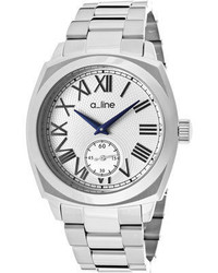A Line 80016 22 Stainless Steelsilver Textured Square Watches