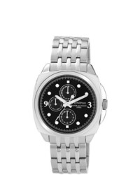 Armitron Silver Tone Black Multifunction Watch