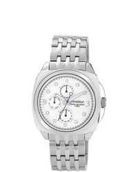 Armitron Silver Tone White Multifunction Watch