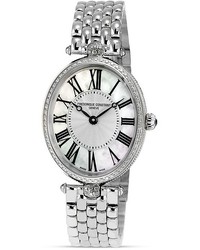 Frederique Constant Art Deco Oval Stainless Steel Watch 30 X 25mm