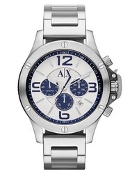 AX Armani Exchange Chronograph Bracelet Watch 48mm Silver