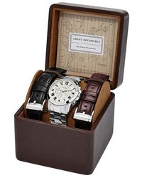 Fossil Boxed Grant Reversible Bracelet Leather Strap Watch Set