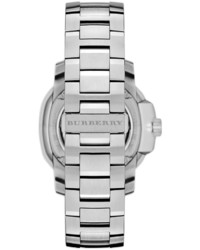 Burberry Brushed Steel Watch With Center Link