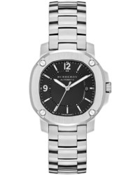 Burberry Brushed Steel Watch With Center Link