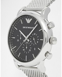Emporio Armani Chronograph Watch With Stainless Steel Mesh Strap Ar1808