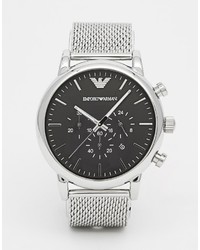 Emporio Armani Chronograph Watch With Stainless Steel Mesh Strap Ar1808