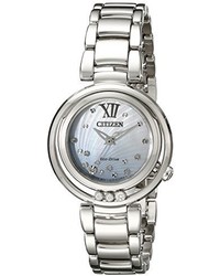 Citizen Em0320 59d L Sunrise Diamond Accented Stainless Steel Bracelet Watch