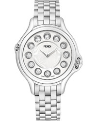 Fendi Crazy Carats Stainless Steel Topaz Watch With White Dial 29 Tcw