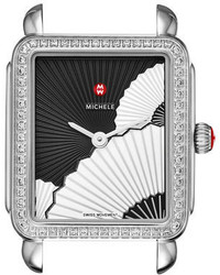 Michele Deco Ii Midsize Diamond Fan Watch Head Blackwhite