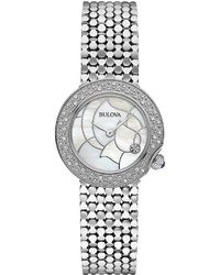 Bulova Diamond Accent Stainless Steel Bracelet Watch 28mm 96r209 A Macys