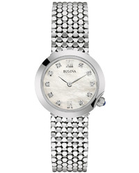 Bulova Diamond Accent Stainless Steel Mesh Watch 96p163
