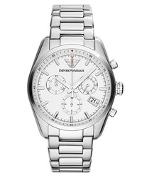 Emporio Armani Chronograph Bracelet Watch 39mm Silver