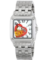 EWatchFactory Garfield W000629 Adult Square Steel Bracelet Strap Watch