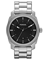 Fossil Machine Bracelet Watch 42mm Silver Black