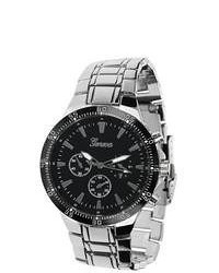 Geneva Platinum Chronograph Style Polished Link Watch