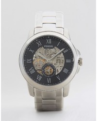 Fossil Grant Mechanical Bracelet Watch In Silver