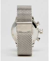 Ingersoll Apsley Automatic Mesh Chronograph Watch In Silver