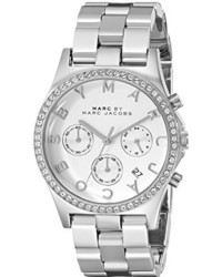 Marc by Marc Jacobs Mbm3104 Henry Crystal Accented Stainless Steel Bracelet Watch