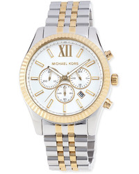 Michael Kors Michl Kors Mid Size Two Tone Stainless Steel Lexington Chronograph Watch