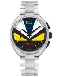 Fendi Moto Bug Chronograph Colorblock Stainless Steel Bracelet Watch