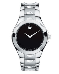 Movado Luno Sport Stainless Steel Bracelet Watch 41mm Black Silver